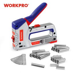 WORKPRO 4 IN 1 Heavy Duty Staple Gun for DIY Home Decoration Furniture Stapler Manual Nail Gun with 4000 Nailer 240318