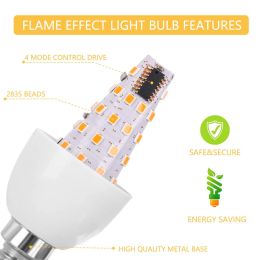 E14 Led Simulated Flame Bulbs 7W 9W E27 85-265V 220V Corn Lamp Flickering LED candle Light Dynamic Flame Effect for Home Light