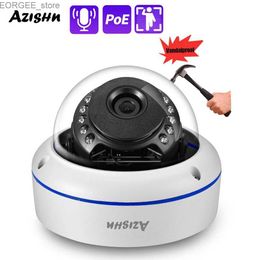 Other CCTV Cameras AZISHN Ultra HD H.265 Vandalproof 4K 8MP Audio 48V POE IP Camera Human Detection Dome Waterproof P2P for CCTV POE NVR System Y240403