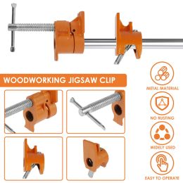 2PCS Pipe Clamp Metal 1/2 Inch Pipe Clamp Set Woodworking Tools Adjustable Wood Clamp Clamp for Carpenters