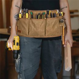 Tool Belt Pouches Utility Belt Tool Bag Canvas Gardening Waist Tool Pouch with 13 Pockets for Men Carpenters Electricians