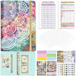 A6 Mandala Colourful Money Budget Planner Binder Zipper Envelopes Cash Envelopes For Budgeting Money Organiser For Budget Binde