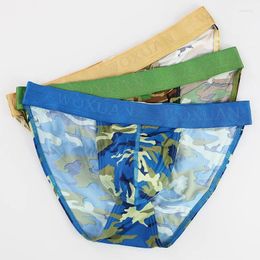 Underpants 3 Pcs/Lot WOXUAN Brand Men's Camouflage Briefs/Low Rise Seamless Breathable Bulge Pouch Gay High-cut Brief