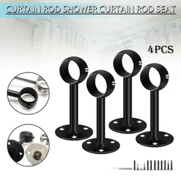 Shower Curtains 4pcs Ceiling Mounted Curtain Rod Brackets Stainless Steel Mount Holder Hangers With Screw