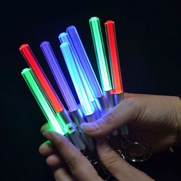 LED Taschenlampe Stick Keychain Mini Torch Aluminium Keychains Schlüsselring Haltbarer Glühstift Magie Zauberstab Lichtschester Led Light Stick