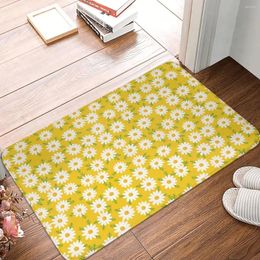 Carpets Anti-Slip Rug Doormat Bath Mat Daisy Flower Leaf Hallway Carpet Bedroom Decor