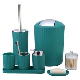 Black Plastic Bathroom Items Toothbrush Holder Soap Box Toilet Brush Bathroom Storage And Toiletry Set