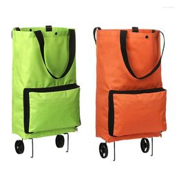 Storage Bags 1Pc Shopping Trolleys 2 Wheels Lightweight Wheeled Trolley Large Capacity Folding Bag