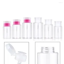 Storage Bottles 30Pcs 60-200ml Empty Clear Push Down Pump W/ Flip Lid Cosmetics Container For Makeup Remover Skin Toner Polish