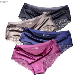 Women's Panties TEXIWAS 4 pieces/batch lace underwear womens seamless underwear lace fabric womens comfortable underwear plus size sexy underwearL2404