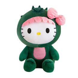 Factory wholesale price 35cm Kitty cat plush toy dinosaur cat animation film and television peripheral doll children's gift