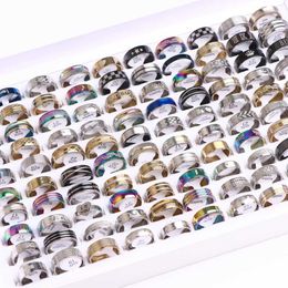 Band Rings 10/20/50/100Pcs/Lot fashionable stainless steel heart-shaped hollow ring suitable for men women and mixed style simple Jewellery party gifts