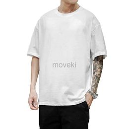 Men's T-Shirts Summer Fashion Mens T Shirt Casual Solid Short Sleeve Classical Basic Tee Mens Women 100% Cotton Loose Hip-Hop Top Tees 5XL 2443