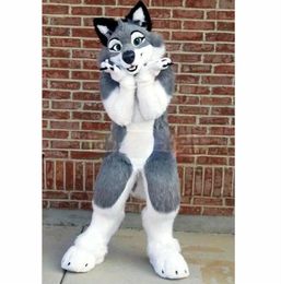 2024 halloween Hot sale Grey Dog Wolf Mascot Costume Carnival performance apparel Anime Ad Apparel performance apparel