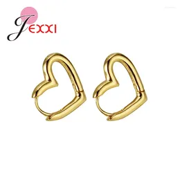 Hoop Earrings Cute Hollow Big Heart For Women Simple 925 Sterling Silver Needle Trendy Romantic Jewellery Nice Gifts