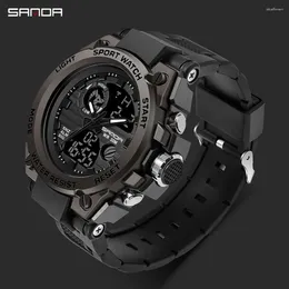 Wristwatches SANDA G Style Men Digital Watch Date Military Sports Watches Waterproof Electronic Wristwatch Mens Clock Orologio Da Uomo 739