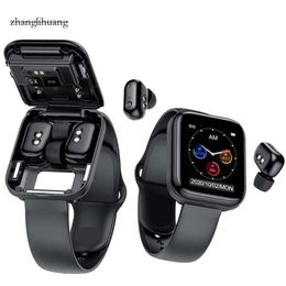 2 In Newest 1 Smart Watch With Earbuds Wireless TWS Earphone X5 Headphone Heart Rate Monitor Full Touch Screen Music Fiess Smartwatch watch