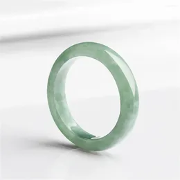Cluster Rings 4.5mm Wide Natural Green Jadeite Charm Lucky Ring For Woman Man's Gift With Certificate Luxury Jade Fashion Vintage