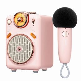 Speakers For FairyOK Portable Bluetooth Compatible 5.0 Speaker with Microphone Karaoke Function with Voice Change FM Radio TF Card