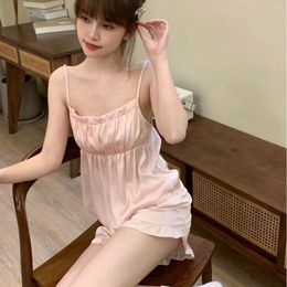 Home Clothing Sexy Strap Top Shorts Pijamas Suit Summer Female Pyjamas Set Lingerie Novelty Lady Satin Sleepwear Wear