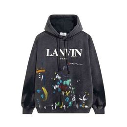 Men's Print Designer Sweaters Hoodies Streetwear Men's Autumn Ink Galleryys Lanvin Splash Branded Women's Co Graffiti Dept Winter Loose Hooded 80W4 07U9 07U9