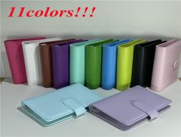 Whole A6 Notebook Binder 6 Rings Spiral Business Office Planner Agenda Budgets Binders Macaron Color PU Leather CoverBinder 6693026