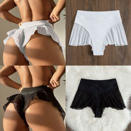 Women's Swimwear Sexy Women Swimwear Female Bather Brazilian Thong Panties Underwear Ruffled Mini MIcro Thong Bikini Bottom Swim Brief