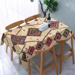 Table Cloth Bohemian Style Jacquard Tablecloth Rectangular Fitting Oil Resistant Retro Cotton And Linen Geometric For Kitchen Use