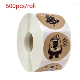 Window Stickers 500pcs/roll Christmas Tree Snowman Animals Decorative Seal Label For Scrapbooking Stationery