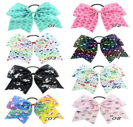 8039039 Large Colorful Bows Clips For Girls Unicorn Heart Printed Hairbows Ponytail Kids Gifts Hair Accessories HD8281671711