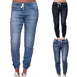 Women's Jeans Wind 24 Summer Casual Drawstring Loose High Waisted Wide Leg Pants Slim Cool Soft