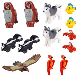 Compatible Small Animals Building Blocks MOC Turtles Bird Dolphin Fish Skunk Eagle Owl Parrot Model Building Blocks Set For Kids