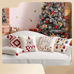 Pillow Christmas Holiday Decoration Embroidery Throw Party Cover Living Room Sofa Headboard