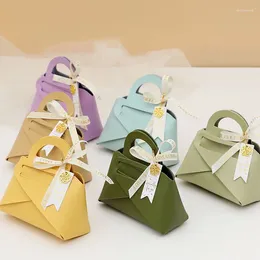 Gift Wrap 1PC Faux Leather Bag Wedding Party Favors Portable Candy Box Valentine's Day Baby Shower Gifts Packaging Bags