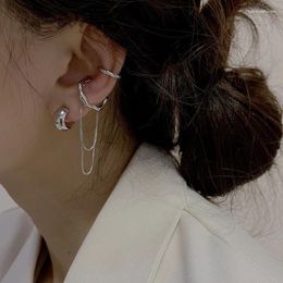 Stud Earrings Chain 925 Silver Needle Without Ear Holes Bone Clip