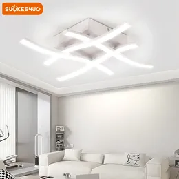 Ceiling Lights SUOKESHUC Nordic LED Wave Line Light Aluminum Dimmable 24W Dining/Bedroom Balcony Indoor White Lighting Lamp