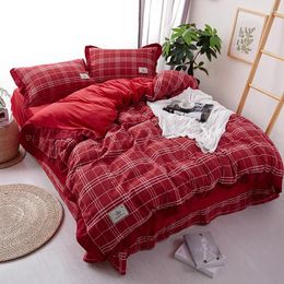 Bedding Sets Super Warm Winter Set Cotton Velvet Bed Baby Coral Cashmere Duvet Cover Sheet Pillowcase