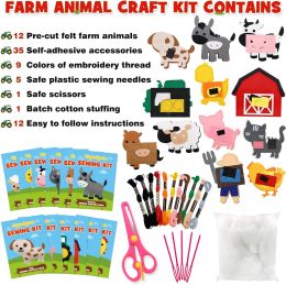 Farm Animals Sewing Craft Kit Felt Animal DIY Craft Sewing Kit for Girls and Boys Educational Sewing Kit for Kids