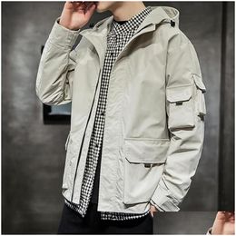 Mens Jackets Autumn Casual Coats Hoodie Jacket Fashion Zipper Plus Size Male Outwear Clothing Coat Fb Drop Delivery Apparel Outerwear Dhl9R