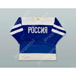 Gdsir Custom VIKTOR KOZLOV 25 RUSSIA BLUE HOCKEY JERSEY NEW Top Ed S-M-L-XL-XXL-3XL-4XL-5XL-6XL