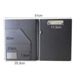 Padfolio High Quality PU Leather Document Folder A4 Paper Blotter File Clip Padfolio For Office School Supplies Desk Organiser