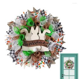 Decorative Flowers Easter Wreaths For Front Door Decorations Wooden Welcome Sign Multifunctional