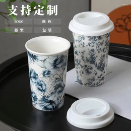 Mugs Modern Minimalist Insulation Double Layer Ceramic Cup Anti Scald High Appearance Mug Customised With Lid