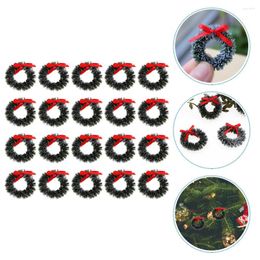 Decorative Flowers 20 Pcs Christmas Small Wreath Xmas Wreaths Toy Garlands Outdoor Decorations Mini House Houses Simulated Circle Hanging