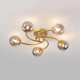 Ceiling Lights Nordic Simple Glass Bulb Lamps Modern LED Lighting Living Room Decoration Light Fixture Kitchen Dining Lamp
