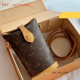 lvse bag Louiseviutionbag Quality Women Designer Phone Old Flower Bag French Fries Calfskin Leather Golden Buckle Removed Strap with Silk Scarf 6460