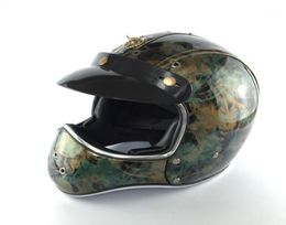 Motorcycle Helmets Original Couple Moto Retro Leather Full Face Helmet Men Women Personalised Classic Four Seasons18311567