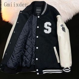 Women's Jackets American Retro Baseball Uniform Thickened 2024 Winter Fashion Warm Men Women Couple Student Jacket Freshing Chic