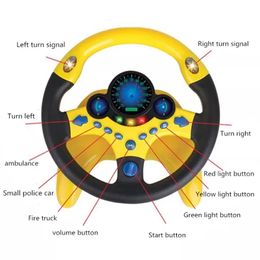 Eletric Simulation Steering Wheel Toy Light Sound Baby Kids Musical Educational Copilot Stroller Steering Wheel Vocal Toys Key 240327