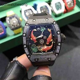 Swiss Luxury Watches Richadmills Mechanical Watch Chronograph Wristwatch Most Expensive Sky Star Richas Same Barrel Type Large Dial Hollow Mechanical